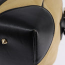 GIVENCHY Lucrezia Hand Bag Canvas Leather 2way Beige Gold Auth SW1524-10