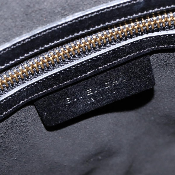 GIVENCHY Lucrezia Hand Bag Canvas Leather 2way Beige Gold Auth SW1524