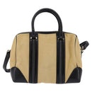 GIVENCHY Lucrezia Hand Bag Canvas Leather 2way Beige Gold Auth SW1524-2