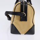 GIVENCHY Lucrezia Hand Bag Canvas Leather 2way Beige Gold Auth SW1524-4