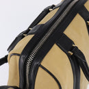 GIVENCHY Lucrezia Hand Bag Canvas Leather 2way Beige Gold Auth SW1524-6