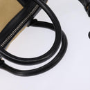 GIVENCHY Lucrezia Hand Bag Canvas Leather 2way Beige Gold Auth SW1524-7