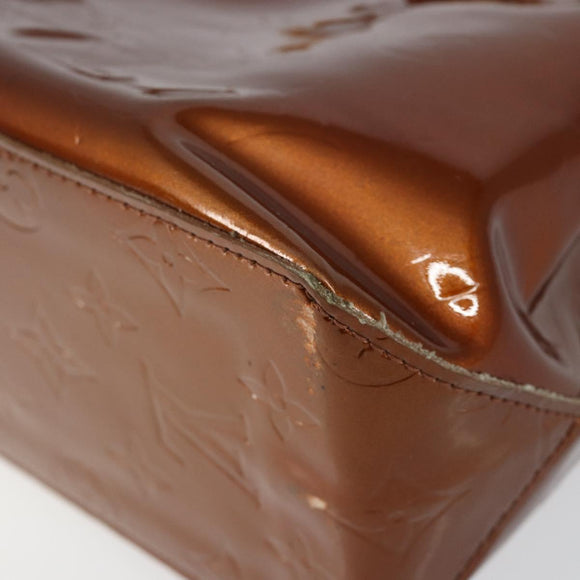 LOUIS VUITTON Monogram Vernis Reade PM Hand Bag Bronze M91146 LV Auth SW1525