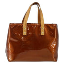 LOUIS VUITTON Monogram Vernis Reade PM Hand Bag Bronze M91146 LV Auth SW1525-13