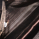 PRADA Chain Hand Bag Satin Brown Gold Auth SW1527-11