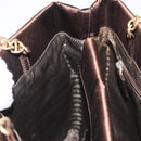 PRADA Chain Hand Bag Satin Brown Gold Auth SW1527-21