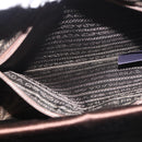 PRADA Chain Hand Bag Satin Brown Gold Auth SW1527-24