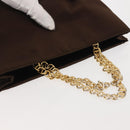 PRADA Chain Hand Bag Satin Brown Gold Auth SW1527-6
