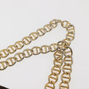 PRADA Chain Hand Bag Satin Brown Gold Auth SW1527-8