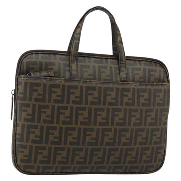 FENDI Zucca Canvas PC Case Black Brown Auth SW1528
