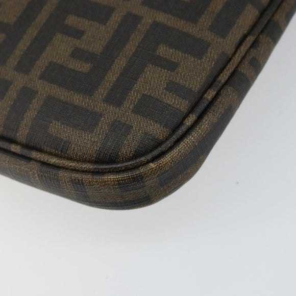 FENDI Zucca Canvas PC Case Black Brown Auth SW1528