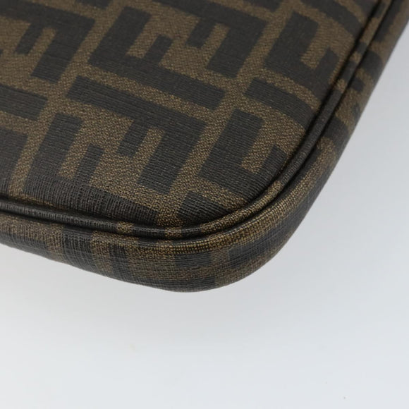 FENDI Zucca Canvas PC Case Black Brown Auth SW1528