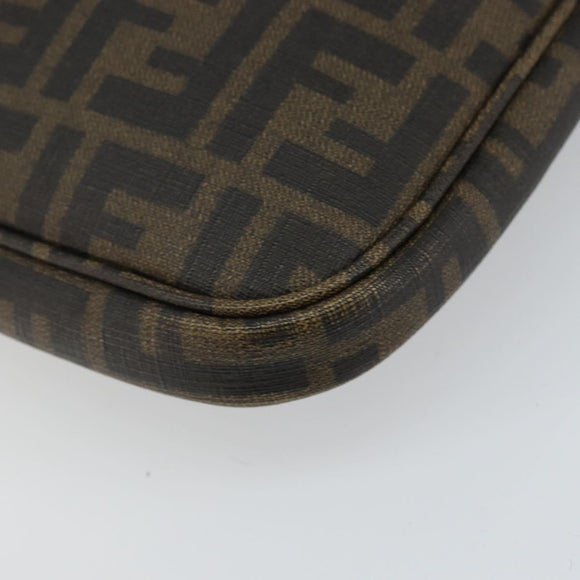 FENDI Zucca Canvas PC Case Black Brown Auth SW1528