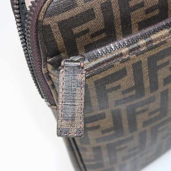 FENDI Zucca Canvas PC Case Black Brown Auth SW1528