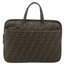 FENDI Zucca Canvas PC Case Black Brown Auth SW1528-2