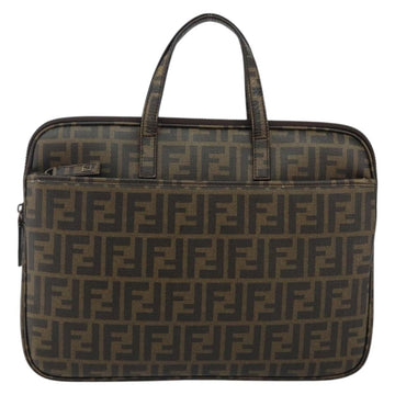 FENDI Zucca Canvas PC Case Black Brown Auth SW1528 - 0