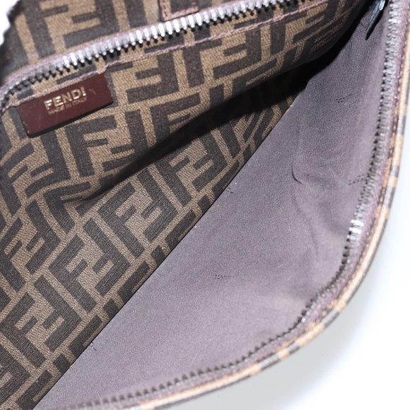 FENDI Zucca Canvas PC Case Black Brown Auth SW1528