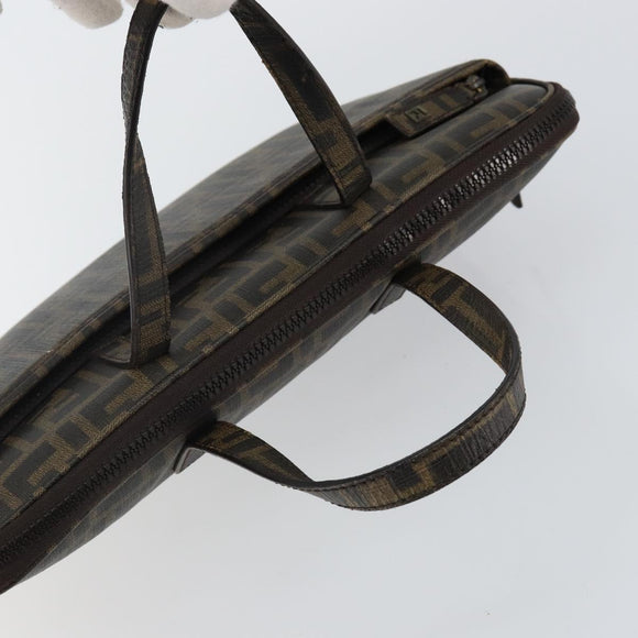 FENDI Zucca Canvas PC Case Black Brown Auth SW1528