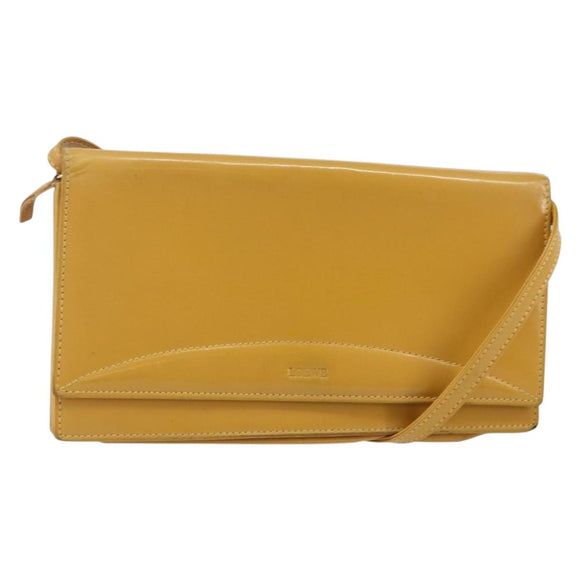 LOEWE Shoulder Wallet Bag Leather Yellow Auth SW1530