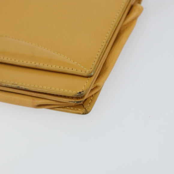 LOEWE Shoulder Wallet Bag Leather Yellow Auth SW1530