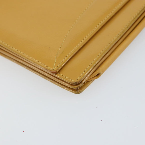 LOEWE Shoulder Wallet Bag Leather Yellow Auth SW1530