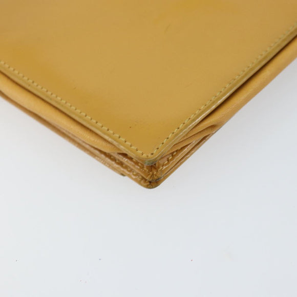 LOEWE Shoulder Wallet Bag Leather Yellow Auth SW1530