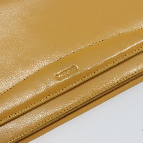 LOEWE Shoulder Wallet Bag Leather Yellow Auth SW1530