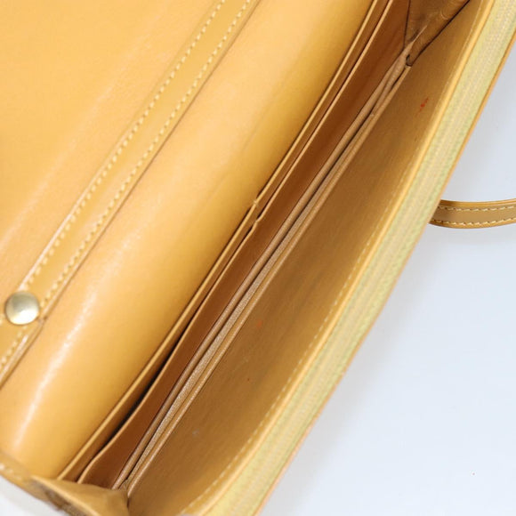 LOEWE Shoulder Wallet Bag Leather Yellow Auth SW1530