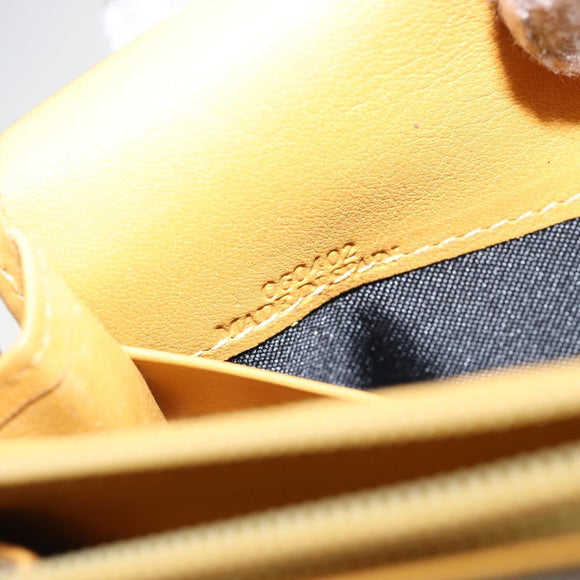 LOEWE Shoulder Wallet Bag Leather Yellow Auth SW1530