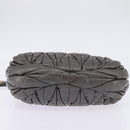 Miu Miu Matelasse Hand Bag Leather 2way Gray Gold Auth SW1535-5