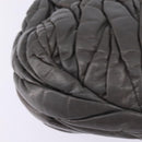 Miu Miu Matelasse Hand Bag Leather 2way Gray Gold Auth SW1535-17