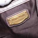 Miu Miu Matelasse Hand Bag Leather 2way Gray Gold Auth SW1535-19