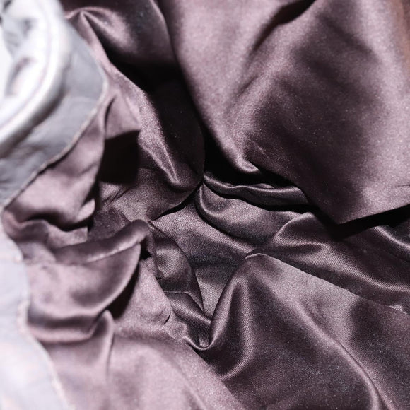 Miu Miu Matelasse Hand Bag Leather 2way Gray Gold Auth SW1535