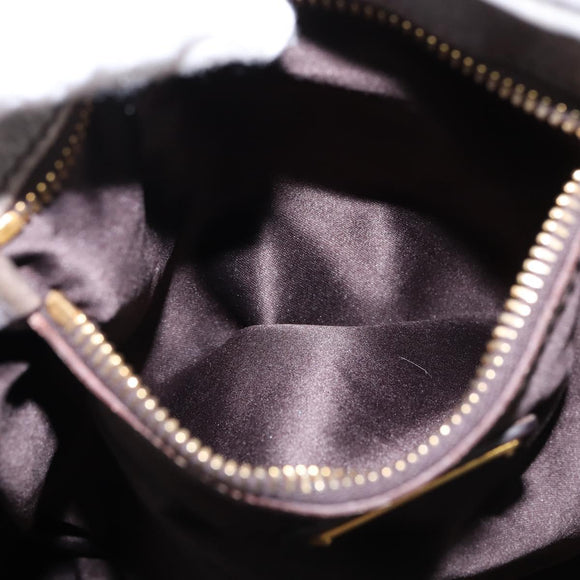 Miu Miu Matelasse Hand Bag Leather 2way Gray Gold Auth SW1535