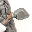 Miu Miu Matelasse Hand Bag Leather 2way Gray Gold Auth SW1535-24