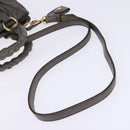 Miu Miu Matelasse Hand Bag Leather 2way Gray Gold Auth SW1535-8