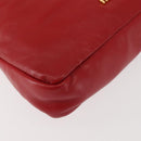 Miu Miu Bijoux Shoulder Bag Leather Red Gold Auth SW1539-17