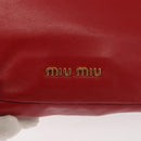 Miu Miu Bijoux Shoulder Bag Leather Red Gold Auth SW1539-18