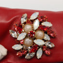 Miu Miu Bijoux Shoulder Bag Leather Red Gold Auth SW1539-19