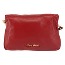 Miu Miu Bijoux Shoulder Bag Leather Red Gold Auth SW1539-2