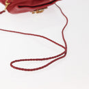 Miu Miu Bijoux Shoulder Bag Leather Red Gold Auth SW1539-7