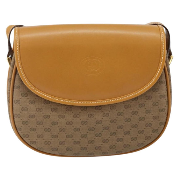 GUCCI Micro GG Supreme Shoulder Bag PVC Beige Gold 007 115 0074 Auth SW1540