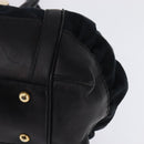 GUCCI GG Canvas Hand Bag Black Gold Auth SW1542-15