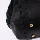 GUCCI GG Canvas Hand Bag Black Gold Auth SW1542-16