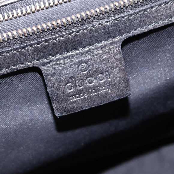 GUCCI GG Canvas Hand Bag Black Gold Auth SW1542