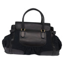 GUCCI GG Canvas Hand Bag Black Gold Auth SW1542-2