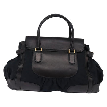 GUCCI GG Canvas Hand Bag Black Gold Auth SW1542 - 0