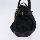 GUCCI GG Canvas Hand Bag Black Gold Auth SW1542-4