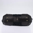 GUCCI GG Canvas Hand Bag Black Gold Auth SW1542-5