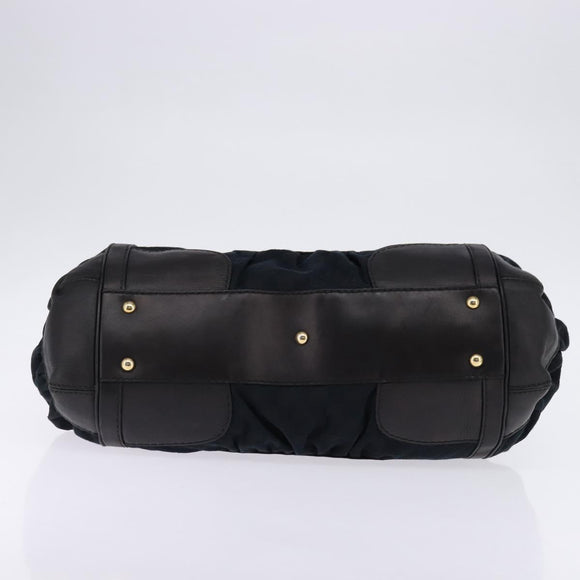 GUCCI GG Canvas Handtas Zwart Goud Auth SW1542